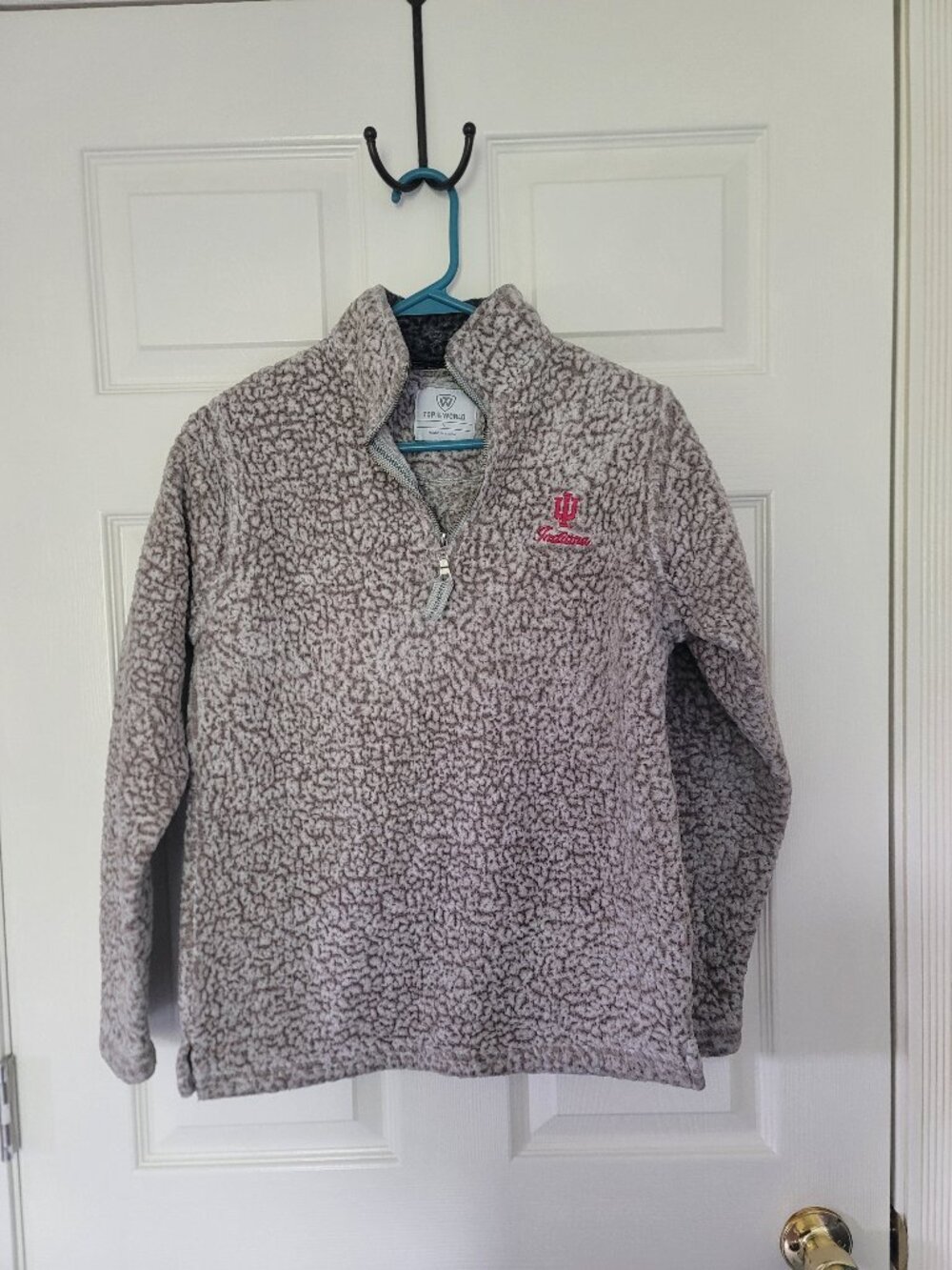 womens sherpa 1/4 zip pullover sweatshirt IU Indiana University - size S